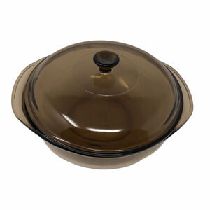 Corning Pyrex Vision 024 Oven Baking Casserole Dish 2 liter 2L Dutch Oven Amber